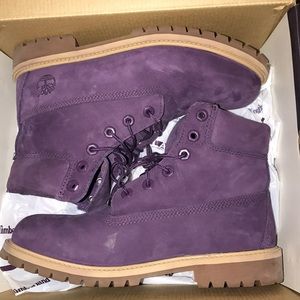 Purple timberland boots